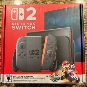 Nintendo Switch Console with Black and Orange Joy-Con